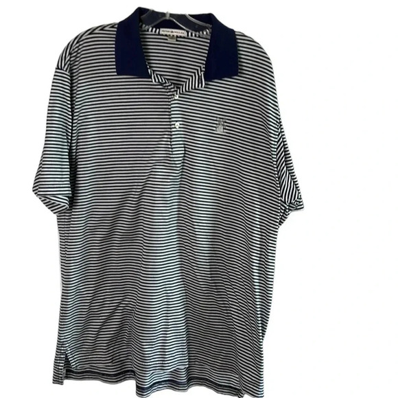 Peter Millar golf shirt,men XL.Blue,striped,Windmill Lakes polo shirt EC - Picture 2 of 11